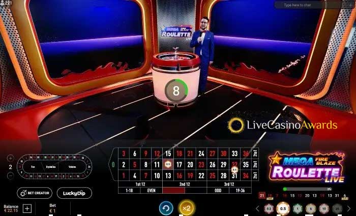 Mega Fire Blaze Roulette User Interface
