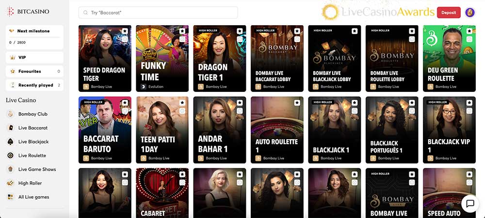 Bitcasino Live Dealer Casino