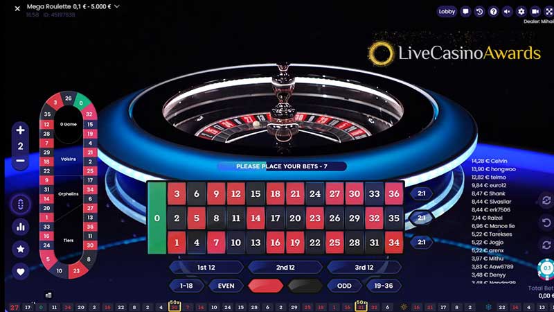 mega roulette user interface