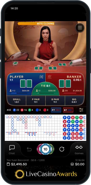 mobile live baccarat