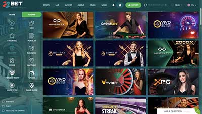 22bet live casino lobby